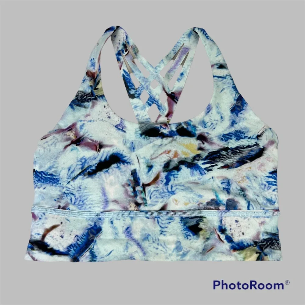 Lululemon Mind Over Miles Bra Size 6 Racerback Strappy Exposure Multi - Picture 5 of 8